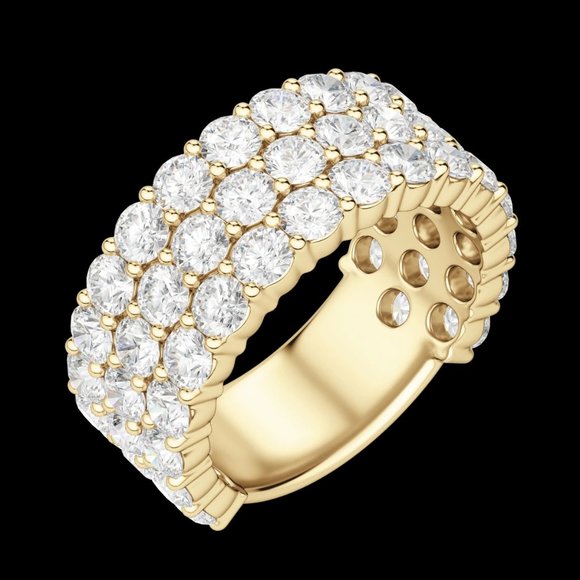 Round Cut Bold Pavé Semi-Eternity Band (4 Tcw), Lab Grown Diamond - Picture 9 of 9